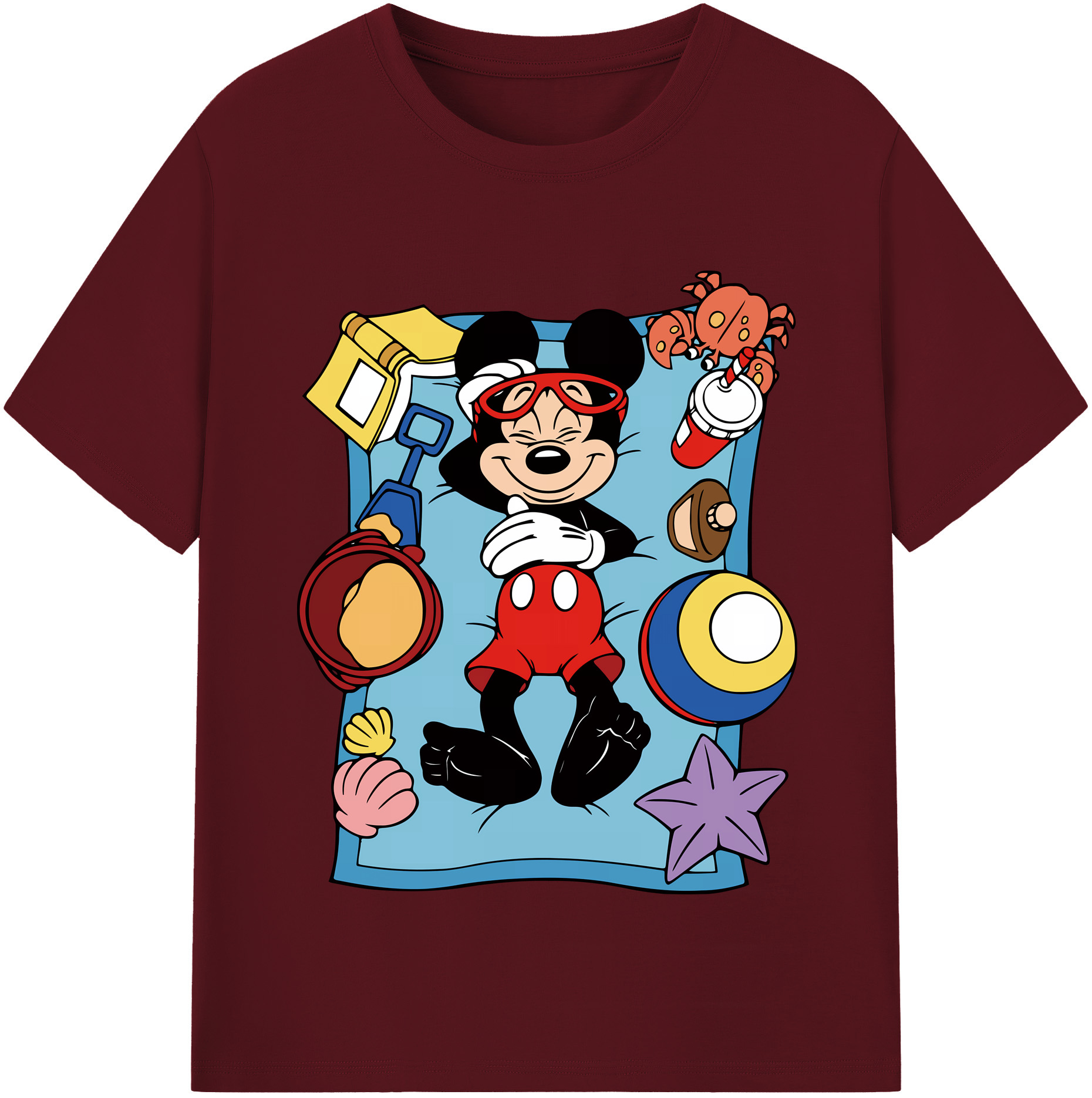（画像用） ミッキーマウス Mickey Mouse 綿100％半袖Tシャツ（フロントプリント）